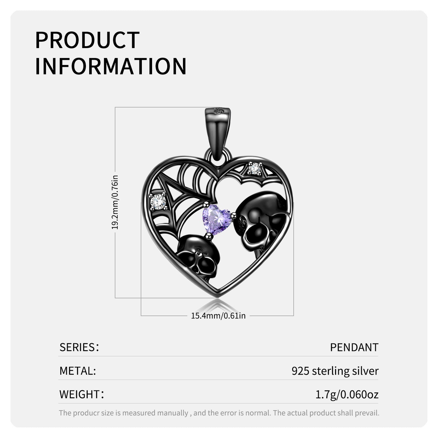 Skull Gazing At European And American Fashion Cross-border Men And Women S925 Sterling Silver Inlaid Sweater Chain