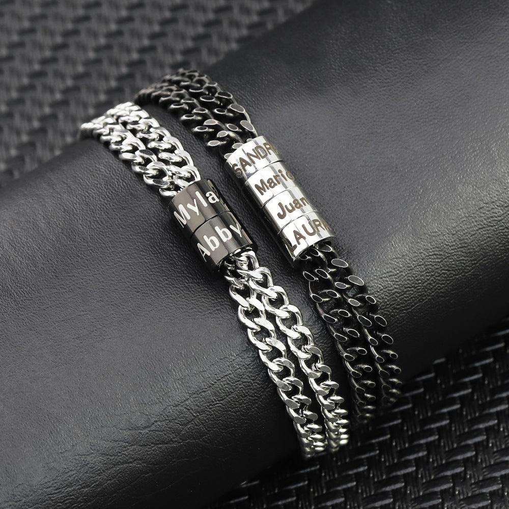 Men's Beaded Letter Bracelet