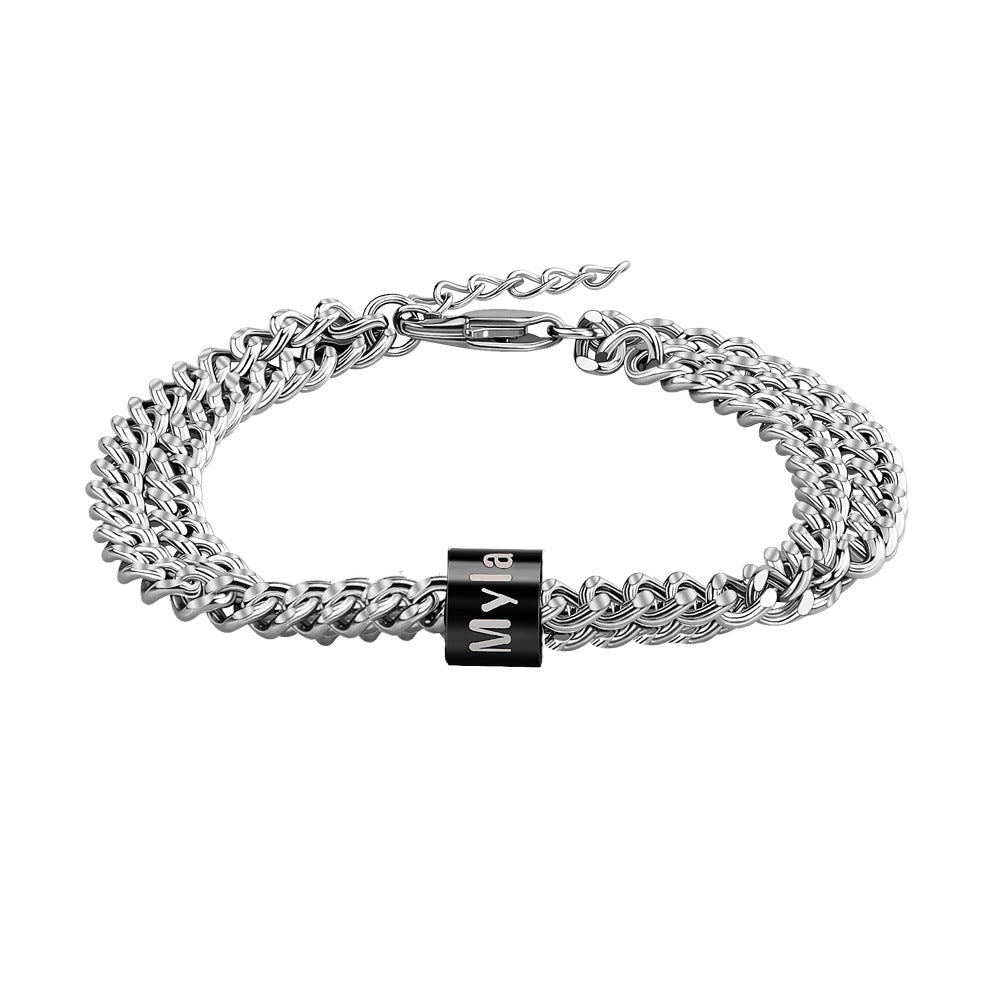 Men's Beaded Letter Bracelet