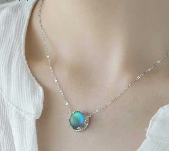 Aurora Forest Necklace Gemstone S925 Silver Elegant Jewelry