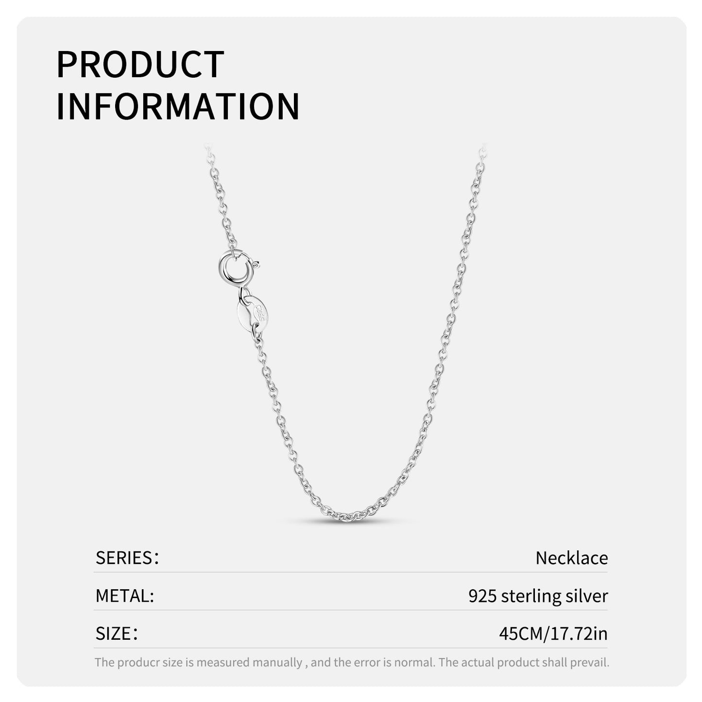 S925 Sterling Silver Love Necklace Mother's Day Series Sweater Chain