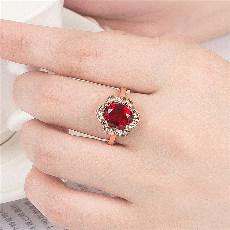 Red Rose Flower Ring