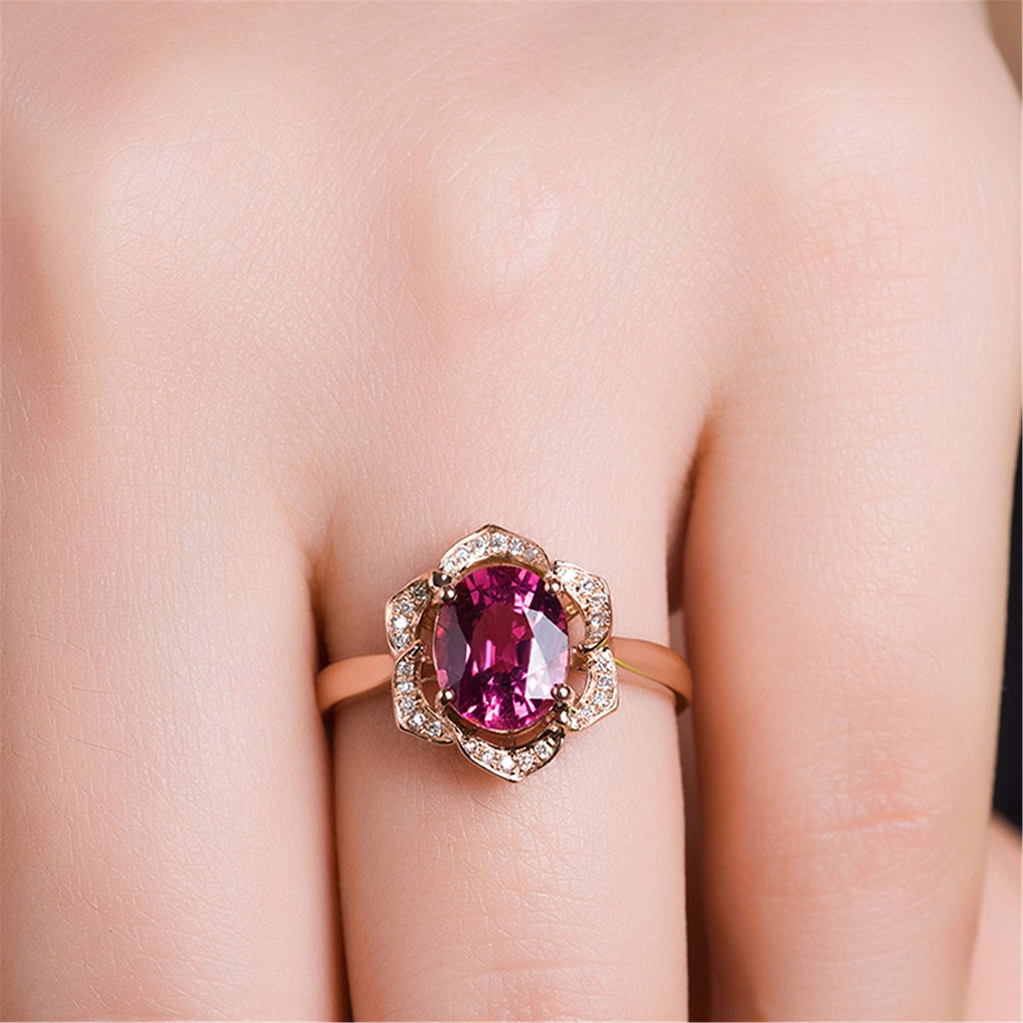 Red Rose Flower Ring