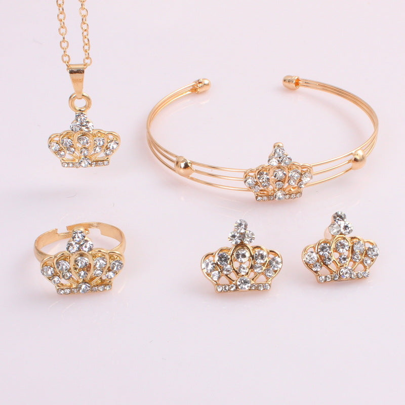 Crown Exquisite High End Four Piece Jewelry Set