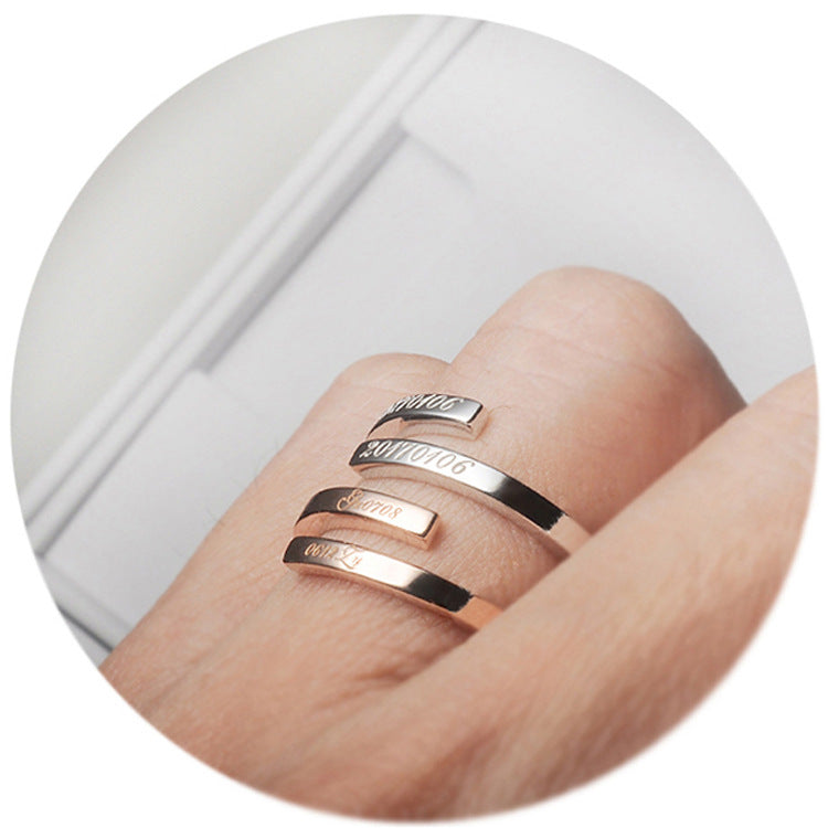 Personalized Name Ring Rose Gold