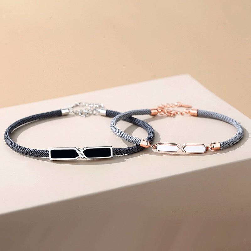 Sterling Silver Couple Bracelet Commemorative Bracelet