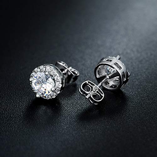 White Gold Plated Disc Stud Earrings