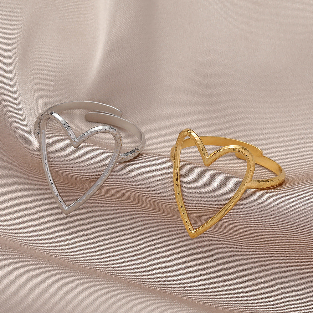 Titanium Steel Gold Plated Adjustable Love Ring Fashion
