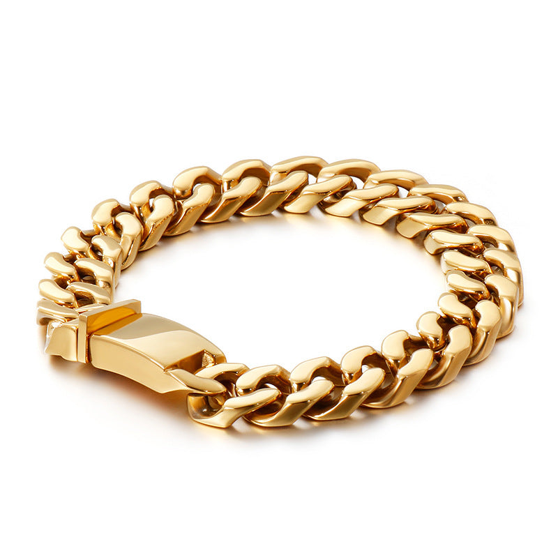 Titanium Steel Personality Cuban Chain Men's Bracelet