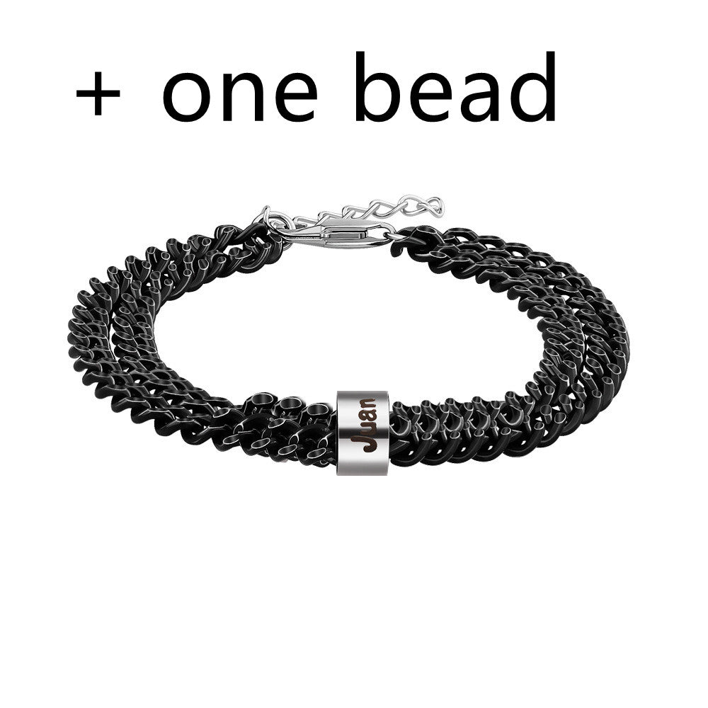 Men's Beaded Letter Bracelet