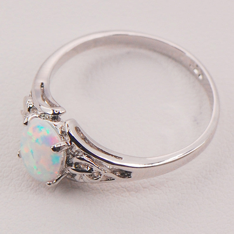 White Silver Ring for Her