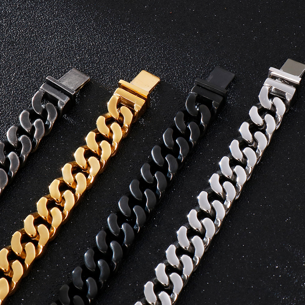 Titanium Steel Personality Cuban Chain Men's Bracelet