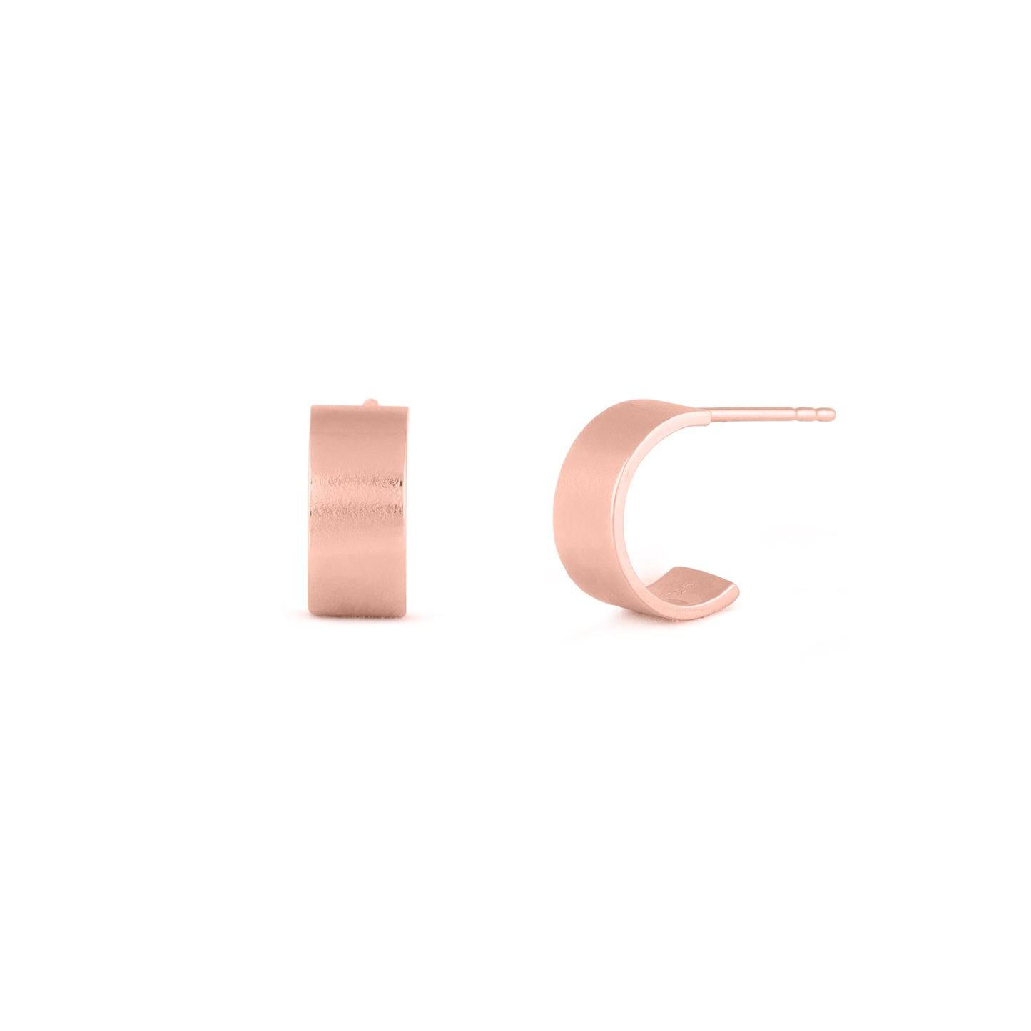 Rose Plated Oer Stainless Steel Huggie Earrings
