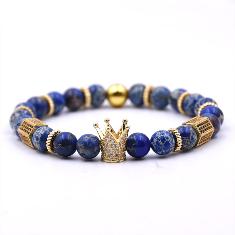 Natural Stone Crown Bracelet