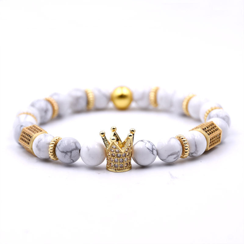 Natural Stone Crown Bracelet