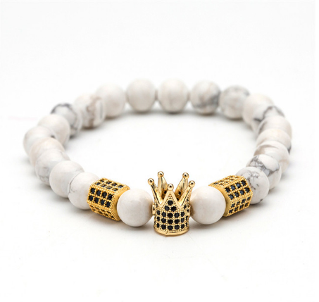 Natural Stone Crown Bracelet