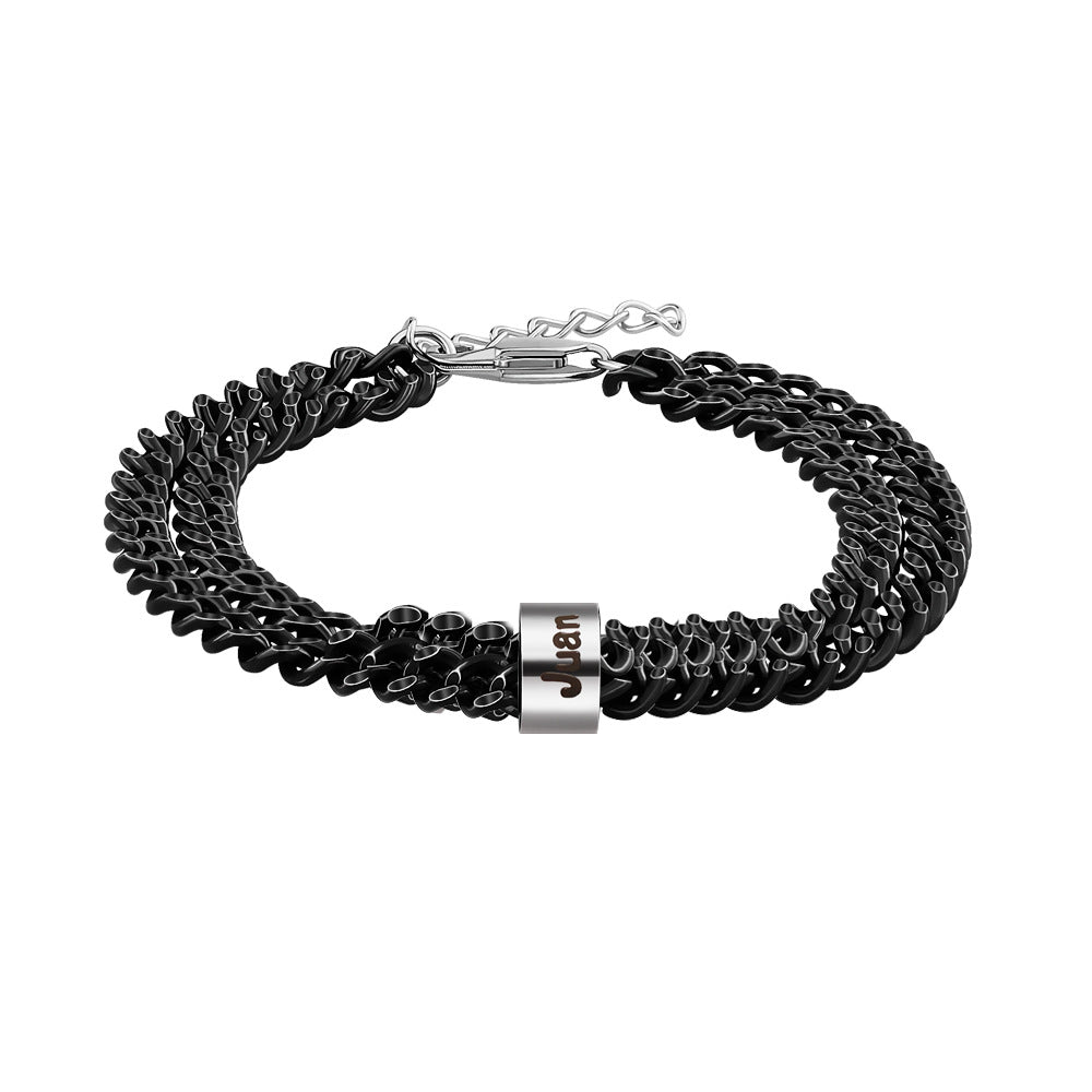 Men's Beaded Letter Bracelet