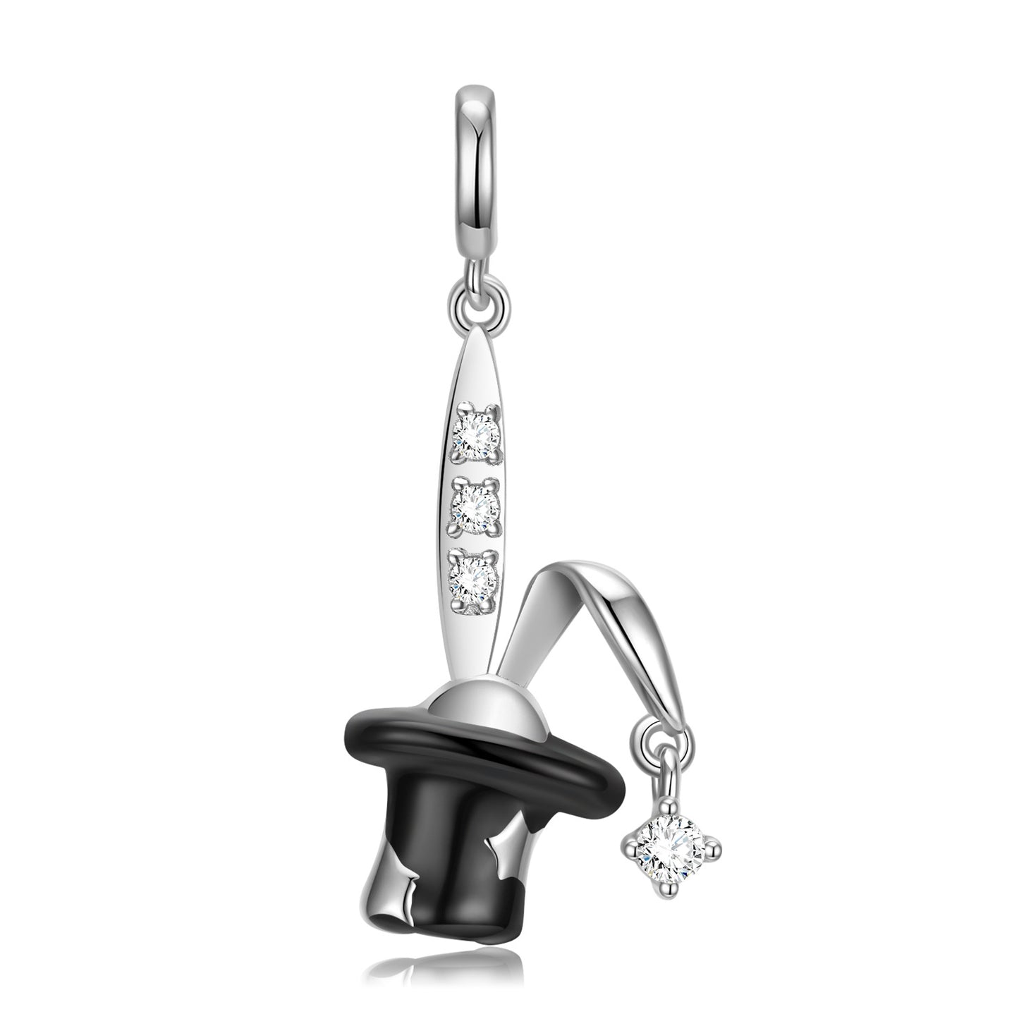 Rabbit Ear Magic Hat Necklace Original Design S925 Sterling Silver Zirconium Jewelry