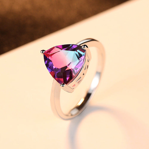 Rainbow Glow Stone Weeding S925 Ring