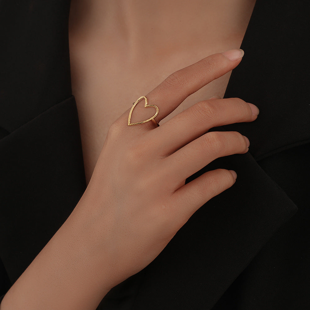 Titanium Steel Gold Plated Adjustable Love Ring Fashion