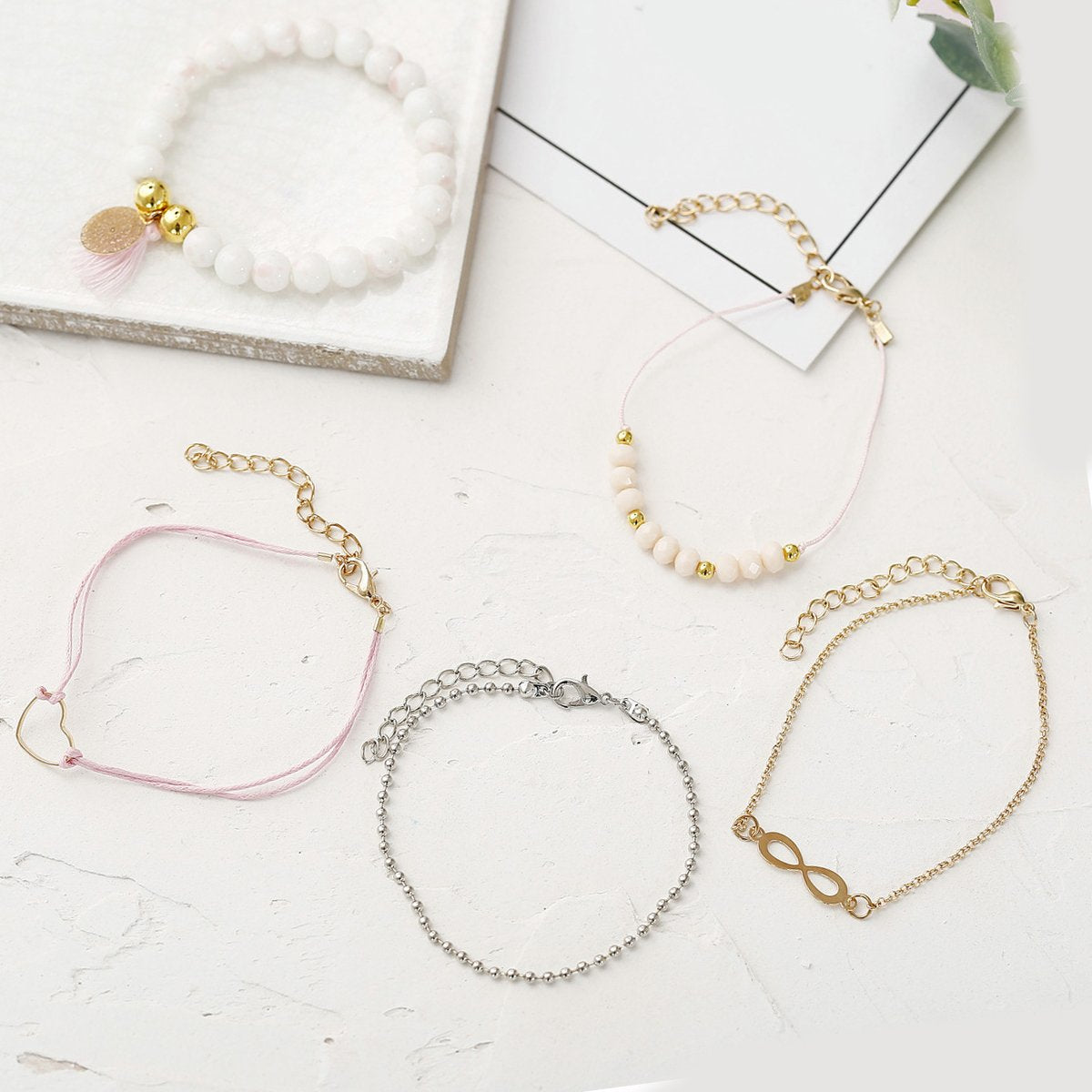 5 Piece Infinity Bracelet Set