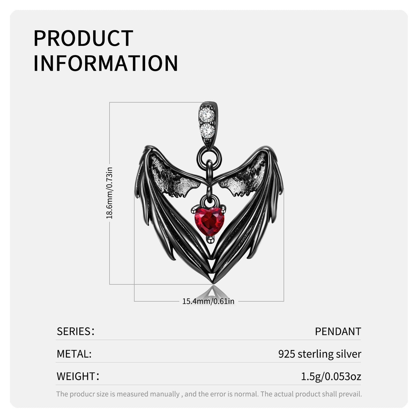 Heart Wing Necklace Fashion Euro American Ins Sweater Chain Collar Chain 925 Silver