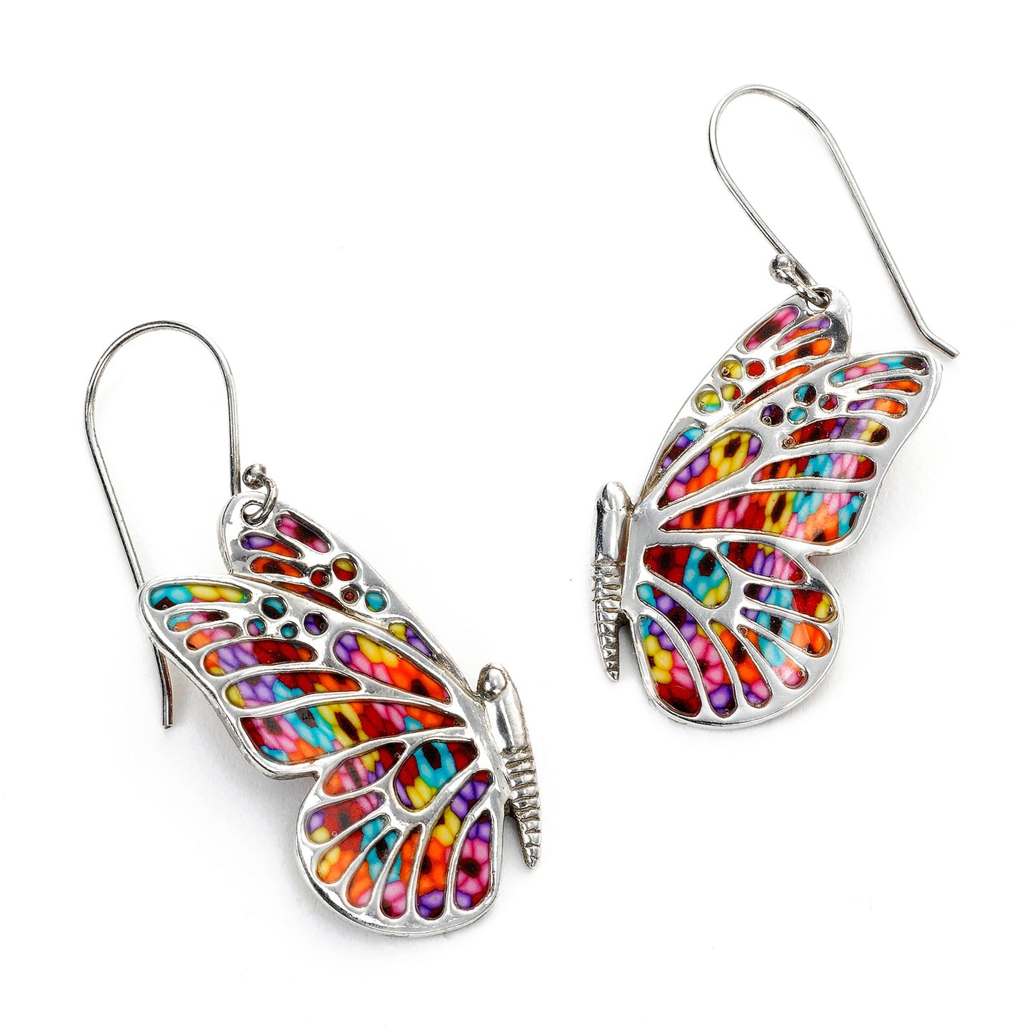 925 Sterling Silver Butterfly Dangle Earrings