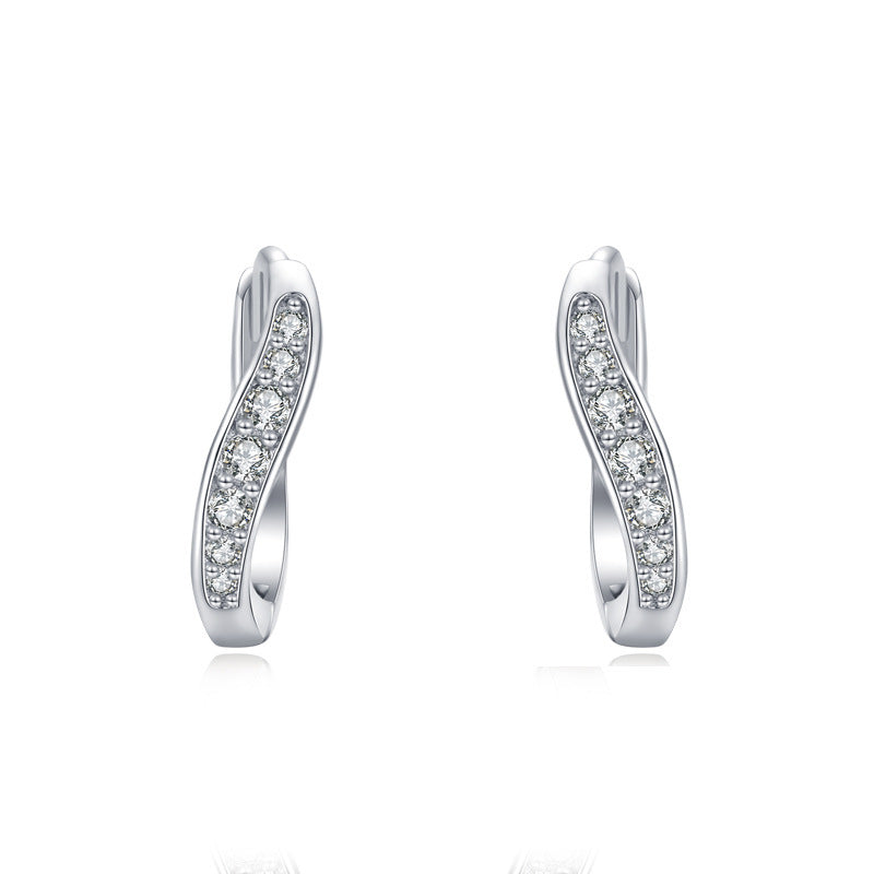 S925 Sterling Silver Diamond Earrings
