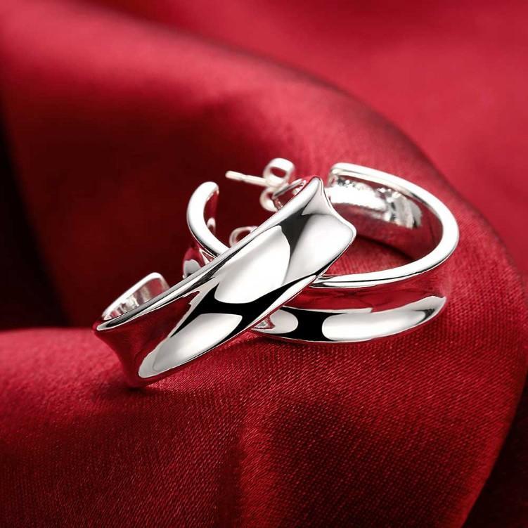 Classic White Gold Plated Hoop Earrings