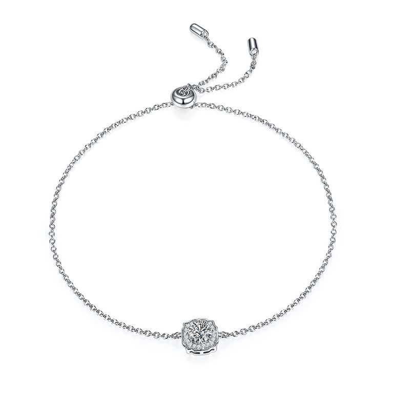 High Quality Silver Sunflower 0.5 Carat Moissanite Bracelet