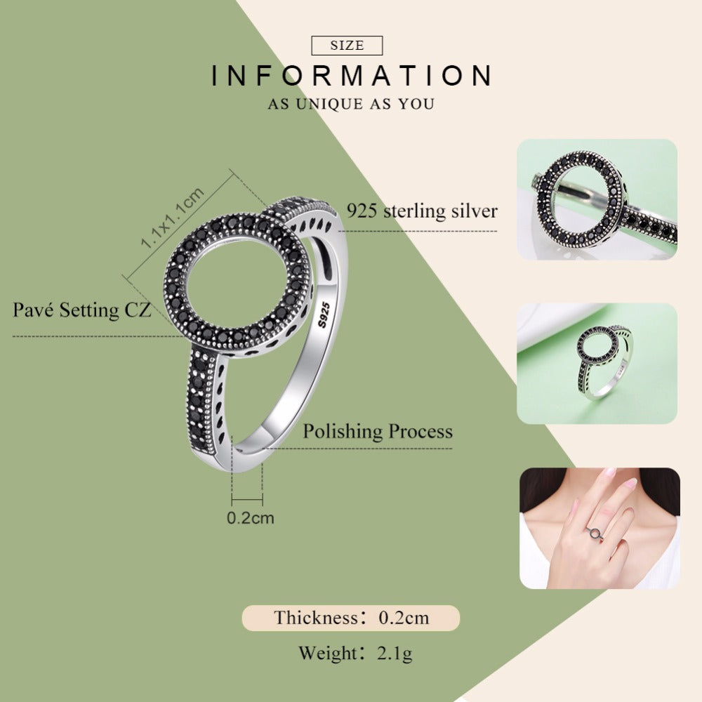 925 Sterling Silver Forever Clear CZ Round Rings