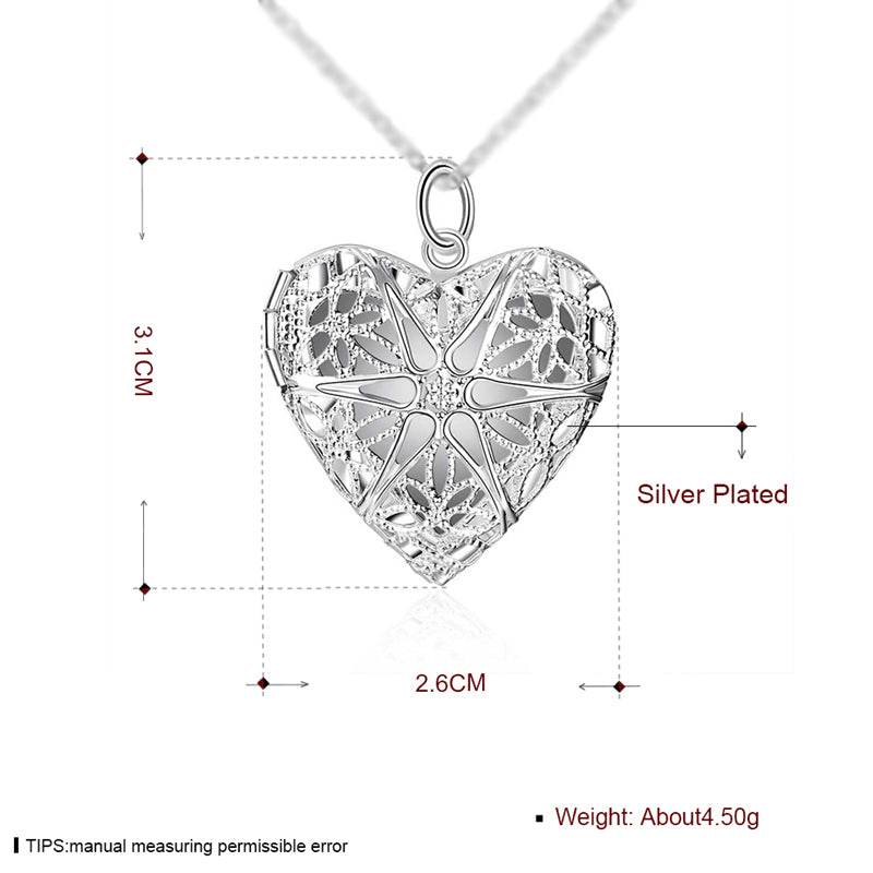Photo Frame Pendant Necklace Snake Chain