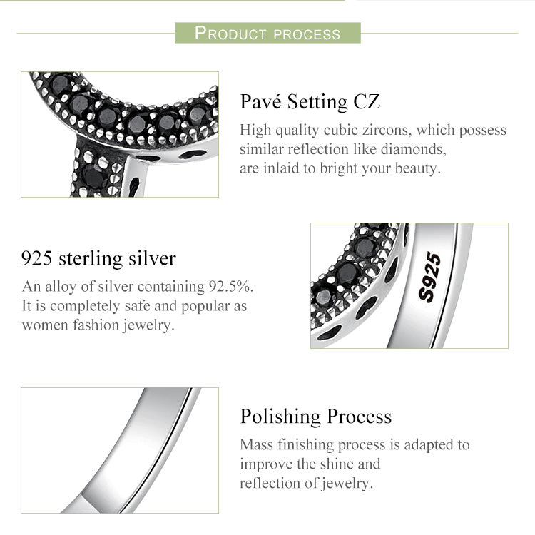 925 Sterling Silver Forever Clear CZ Round Rings