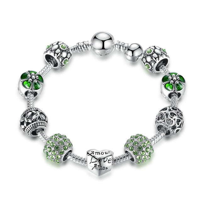 Multi-Design Silver Charm Bracelets