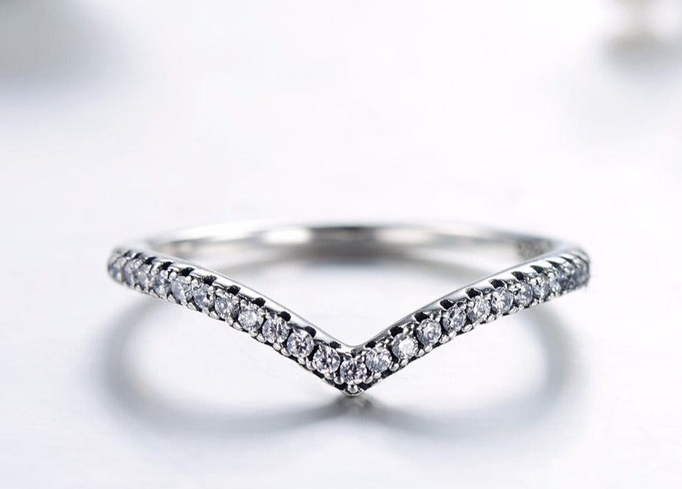 3 Style 925 Sterling Silver Clear CZ Stackable Simple Ring