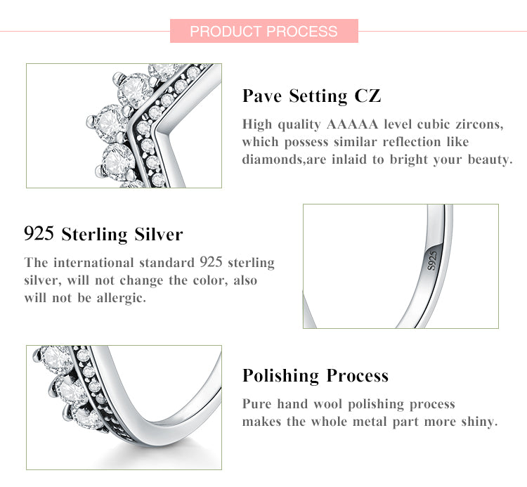 Sterling Zircon Crown Ring