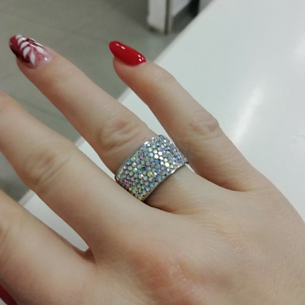 Crystal Shine Black Ring