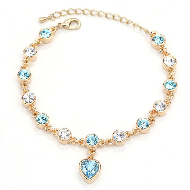 Multi-Color Stones Heart Shape Ring