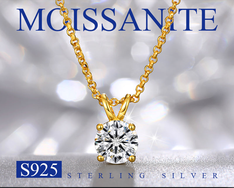 Moissanite Pendant 925 Silver Necklace