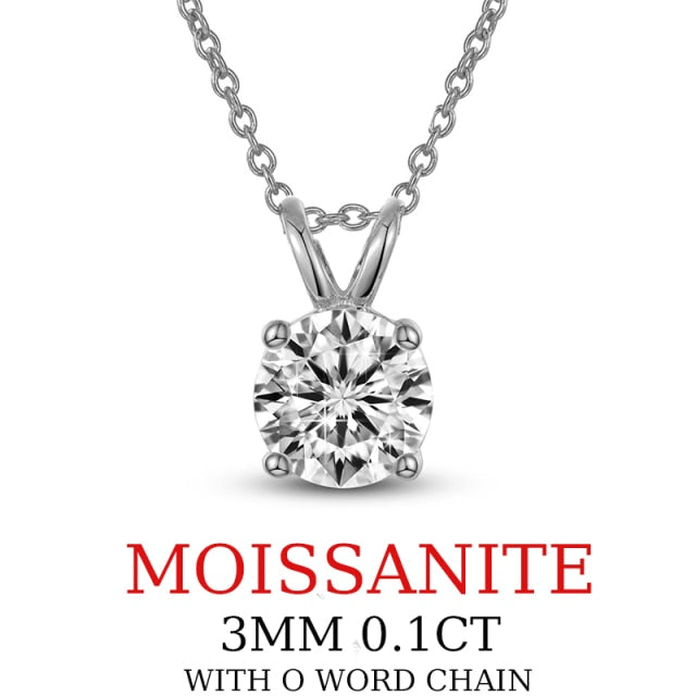 1CT Moissanite 925 Silver Necklace
