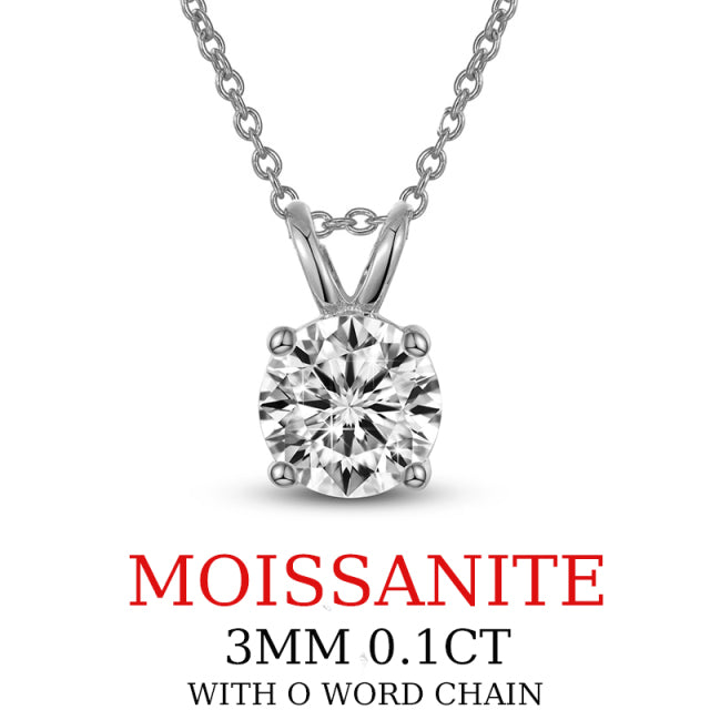 Moissanite Pendant 925 Silver Necklace