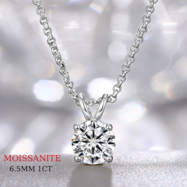 Moissanite Pendant 925 Silver Necklace