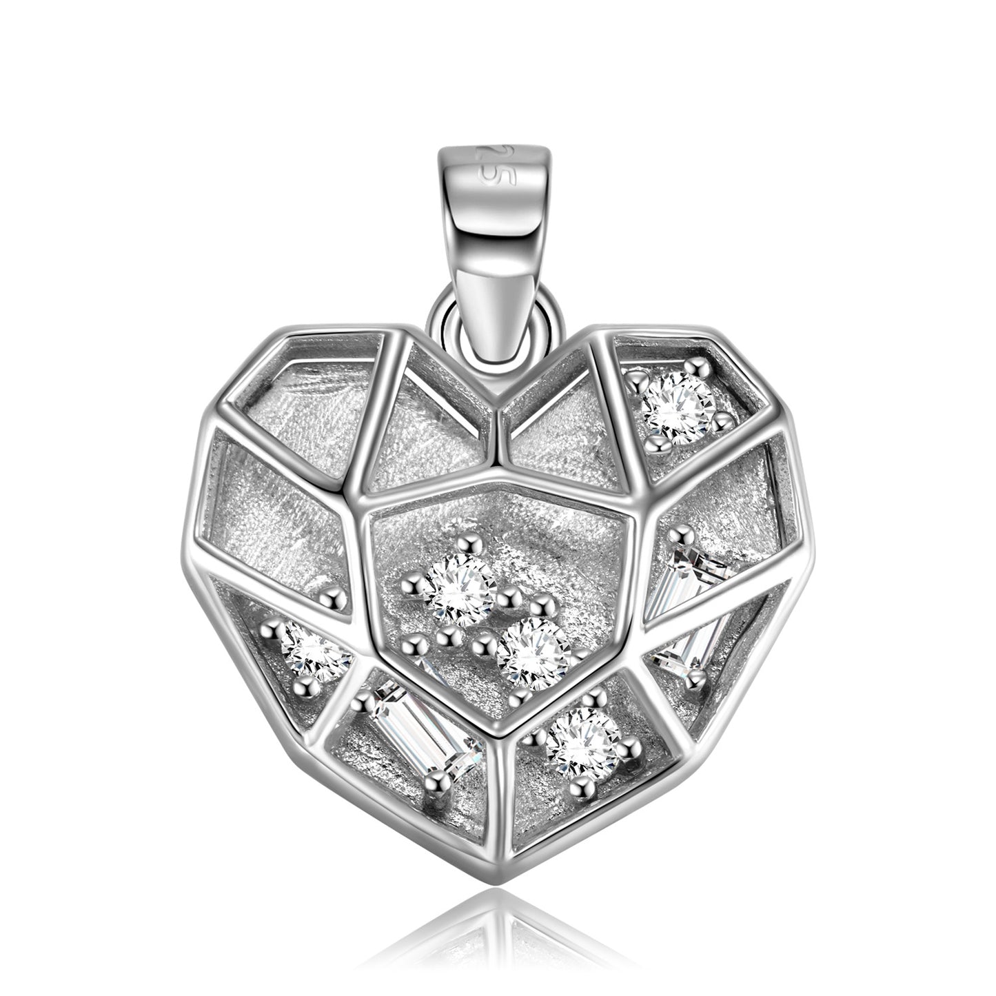 Original Design Simple Heart Mesh Necklace Sweater Chain Fashion Ins S925 Silver Necklace Pendant