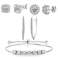 18K White Gold Plated Plated 4 Pack Set