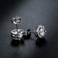 White Gold Plated Disc Stud Earrings