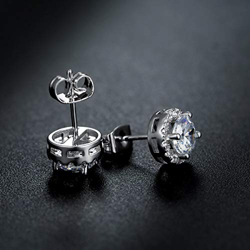 White Gold Plated Disc Stud Earrings