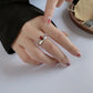 S925 Sterling Silver Original Fantasy Opening Ring Female Chain Square Diamond