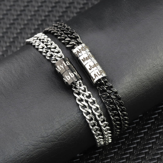 Men's Beaded Letter Bracelet