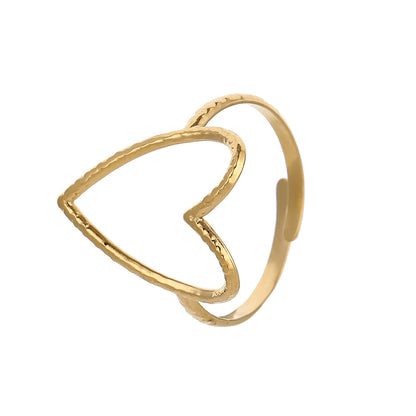 Titanium Steel Gold Plated Adjustable Love Ring Fashion