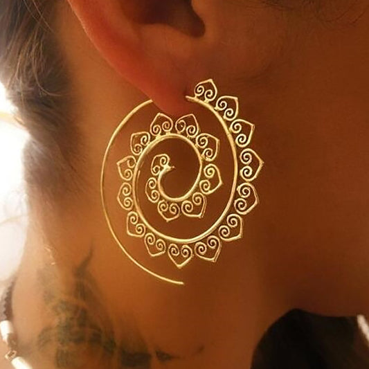18K Gold Plated Filigree Heart Swirl Earrings